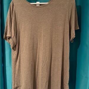Old Navy Luxe Short Sleeve Tee in Taupe with Subtle Gold Shimmer